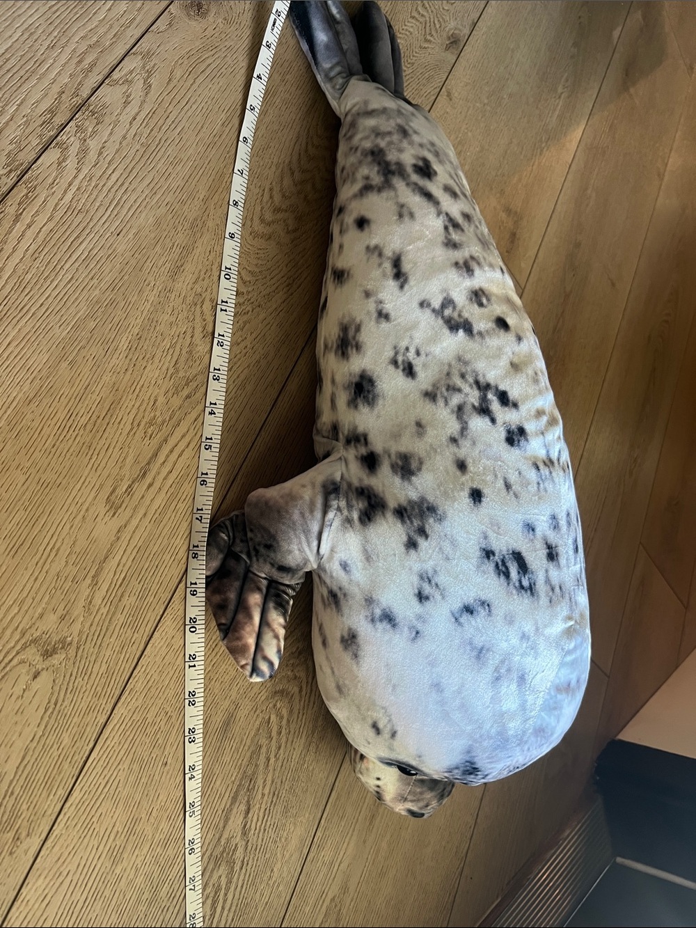 Large Plush Grey Spotted Seal Dog Toy - Soft Play & Cuddle